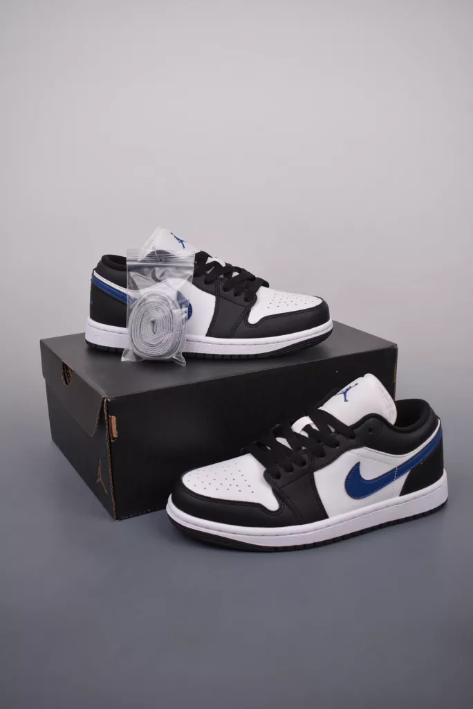 Air Jordan 1 Low black gray blue toe shoes