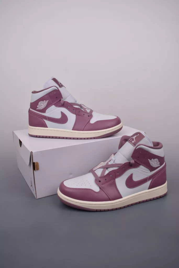 Air Jordan 1 Mid bean paste purple shoes