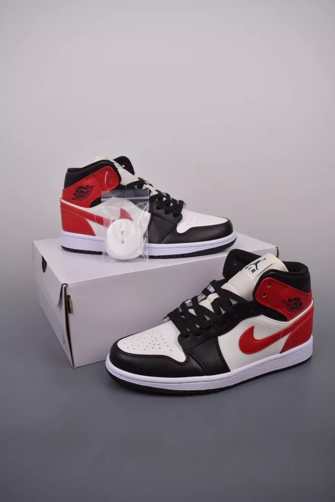 Air Jordan 1 Mid black and white shoes