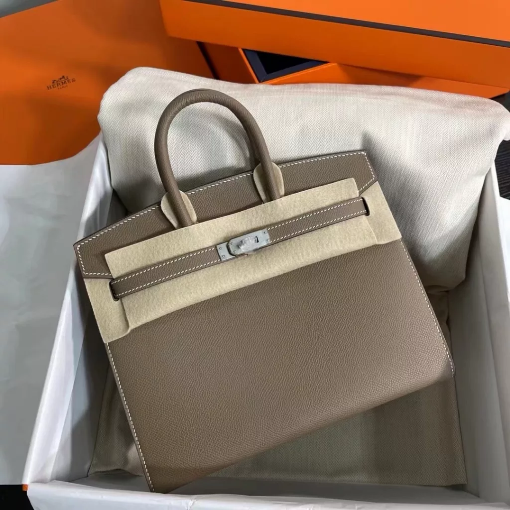 Hermes birkin 25 Elephant grey silver buckle