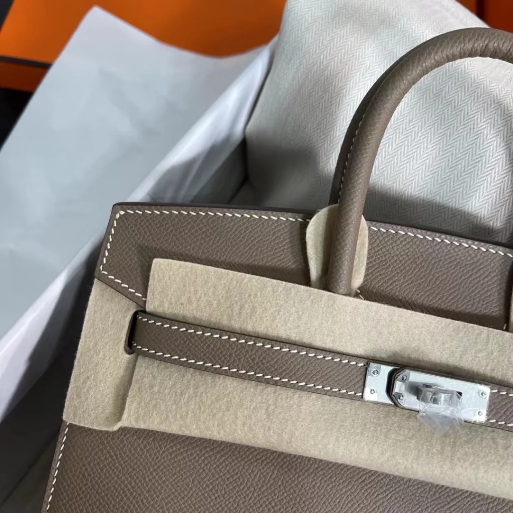 Hermes birkin 25 Elephant grey silver buckle