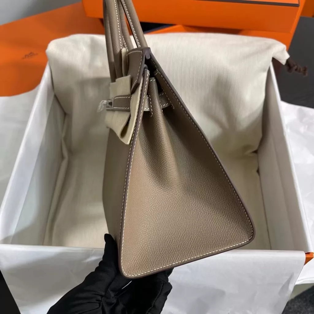 Hermes birkin 25 Elephant grey silver buckle