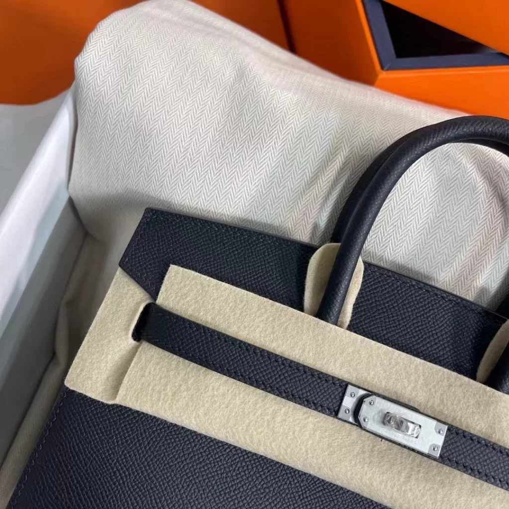 Hermes birkin 25 black silver buckle