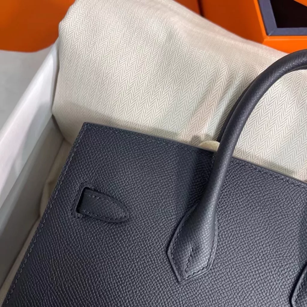 Hermes birkin 25 black silver buckle