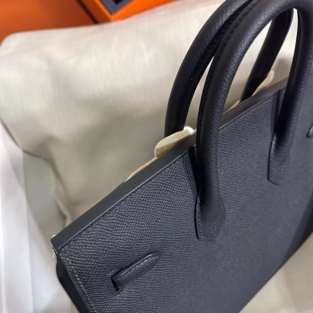 Hermes birkin 25 black silver buckle