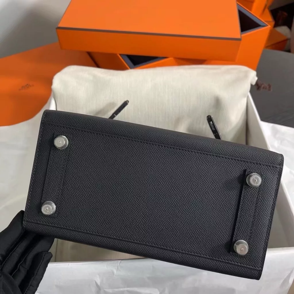 Hermes birkin 25 black silver buckle