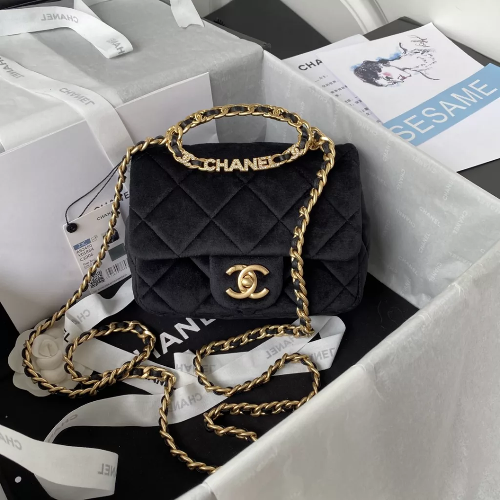 Chanel velvet bag