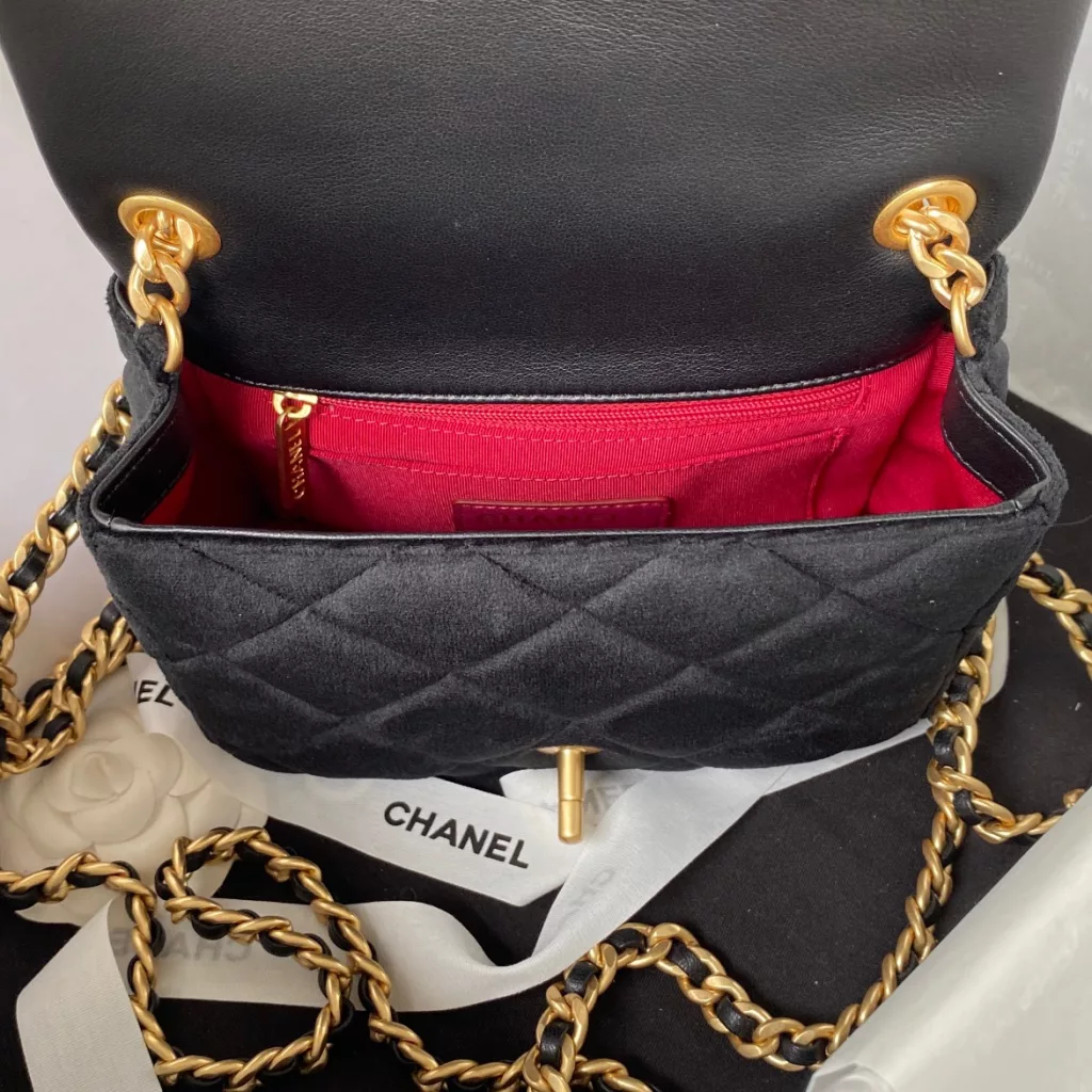 Chanel velvet bag