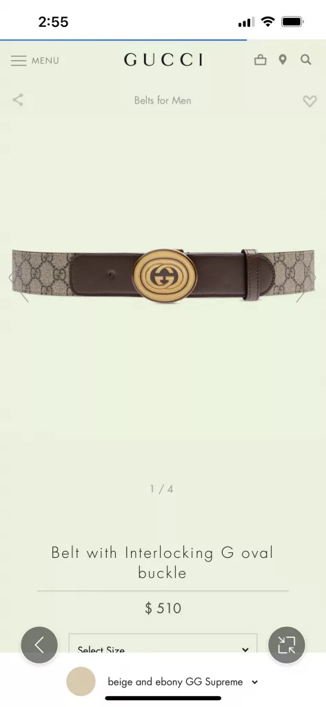 Gucci belt width 4.0