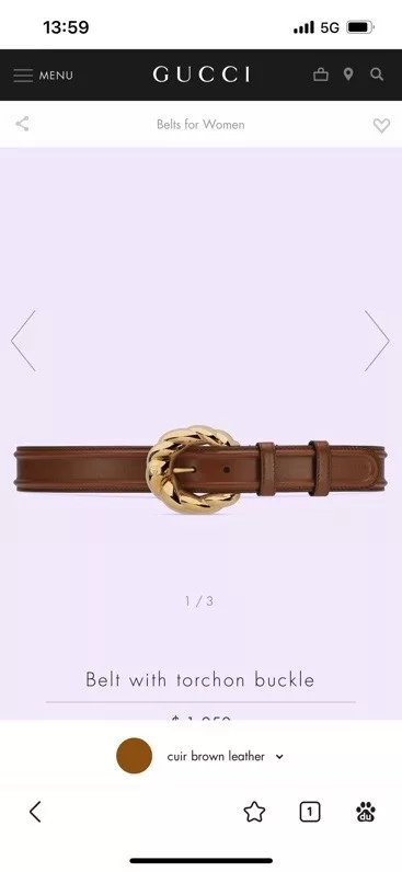 Gucci belt width 4.0