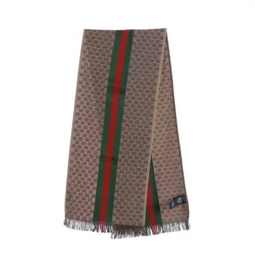 GUCCI Gulci 21FW Wool Laramid Full LOGO Long ScarfThe feel is soft and silky. Incapple packing gift box