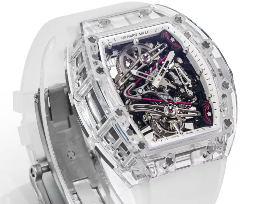 RICHARD MILLE launches RM 38-02 Crystal Pink Theme Hollow Tourbillon WatchThe striking new work, the 