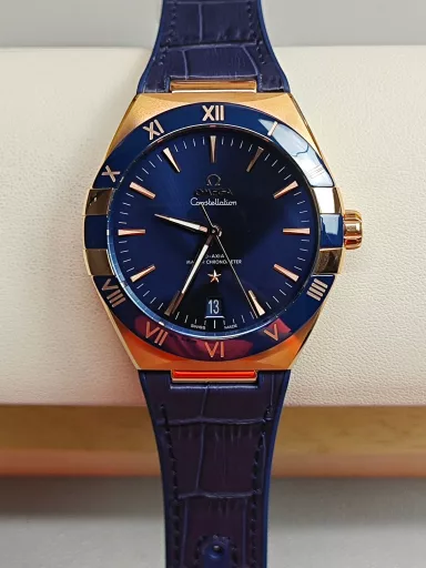 VS Omega Constellation Gold Blue Dial