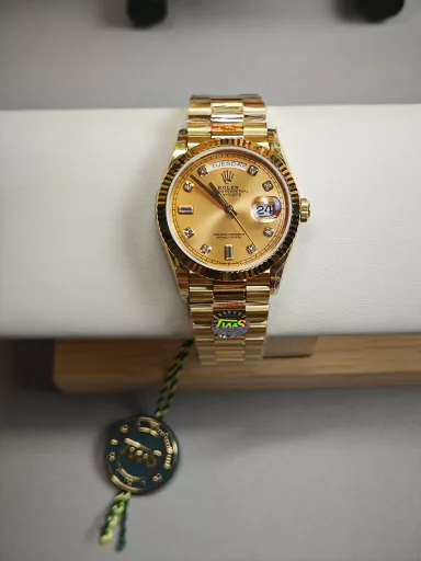 TWS36m diamond engraved full gold log weight 137