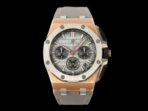 APP Audemars Piguet Royal Oak Offshore 26420 New Upgraded VersionThe new molded 43 mm case (market version 44 mm, which is the case of the old 26400) adopts a new design, more ergonomic case, and more refined case details. It has larger polished chamfers. The 43 mm wide case has been carefully modified to accommodate the new movement with a slightly larger diameter. The case contains a set of newly designed chronograph buttons.The dial is upgraded, the dial texture is CNC slow washing (non-hydraulic), the finished product texture is clear, and the iconic square is now connected to each other by a cross.The calendar is upgraded. After the modification of the movement, the original large calendar is realized. The date window is pushed to the edge of the dial, and the hands are also slightly modified.The new interchangeable strap function is equipped with a quick release system, which can easily change the wearing style. The rubber strap color is black, and there is also a leather strap available.In addition to the titanium version, the Royal Oak Offshore Chronograph 43 mm features a black ceramic bezel, creating a sharp contrast in material and color. The crown and pushers are also made of ceramic.