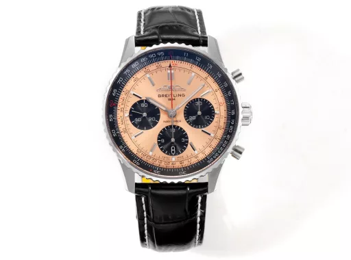 BLS: Breitling's new Navitimer celebrates its 70th anniversary, with a bold new interpretation of the classic watch. Measuring 43mm, the iteration is undoubtedly an authentic Navitimer, with a circular slide rule, baton scale, three subdials and a grooved bezel for easy grip, and the new BLS B01 movement