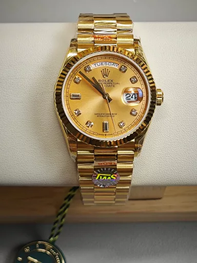 TWS36m diamond engraved full gold log weight 137