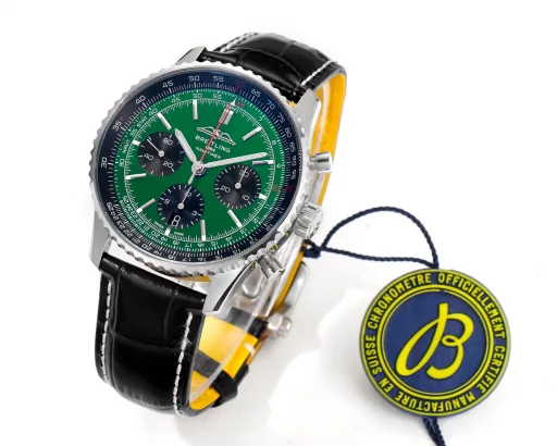 BLS: Breitling's new Navitimer celebrates its 70th anniversary, with a bold new interpretation of the classic watch. Measuring 43mm, the iteration is undoubtedly an authentic Navitimer, with a circular slide rule, baton scale, three subdials and a grooved bezel for easy grip, and the new BLS B01 movement