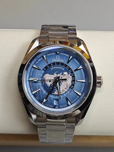 VS Omega Seamaster World Time Light Blue