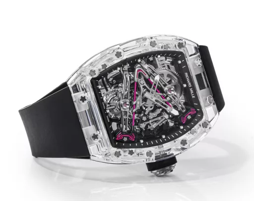 RICHARD MILLE launches RM 38-02 Crystal Pink Theme Hollow Tourbillon WatchThe striking new work, the 