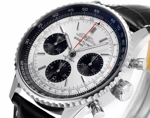 BLS: Breitling's new Navitimer celebrates its 70th anniversary, with a bold new interpretation of the classic watch. Measuring 43mm, the iteration is undoubtedly an authentic Navitimer, with a circular slide rule, baton scale, three subdials and a grooved bezel for easy grip, and the new BLS B01 movement