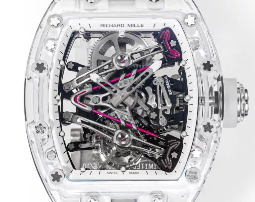 RICHARD MILLE launches RM 38-02 Crystal Pink Theme Hollow Tourbillon WatchThe striking new work, the 