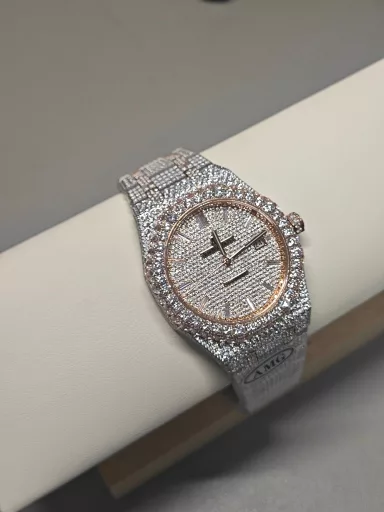 AMG Loves to Wear Royal Oak 15500 Full of Diamonds