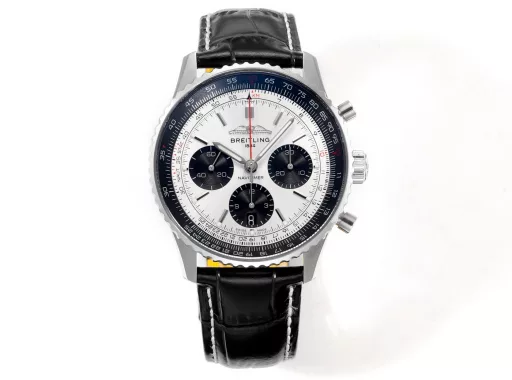 BLS: Breitling's new Navitimer celebrates its 70th anniversary, with a bold new interpretation of the classic watch. Measuring 43mm, the iteration is undoubtedly an authentic Navitimer, with a circular slide rule, baton scale, three subdials and a grooved bezel for easy grip, and the new BLS B01 movement