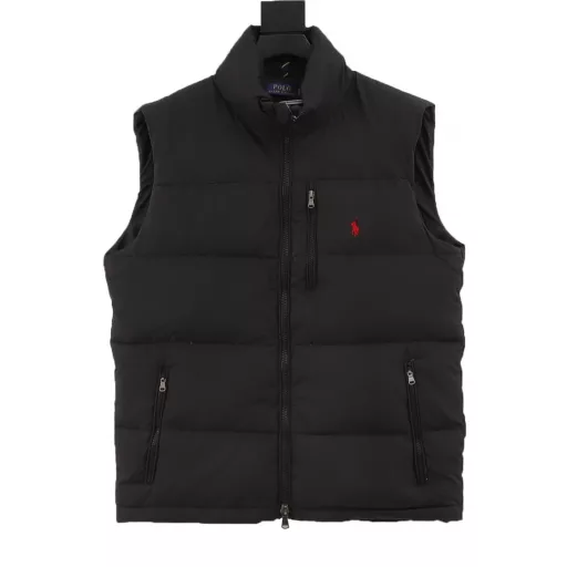 Ralph Lauren 24FW R51 pony logo embroidered down vest - lacquered black/matte black/matte navy blueFull of high-end look, simple but not minimalist, both in terms of fabric material and overall outline, it has both fashionable styling and good cold-proof effect, and brings a comfortable wearing experience and feeling, it can shape and keep warm, three-dimensional and full, highly practical, filled with white duck down, the same style for men and women, customized accessories with three labels