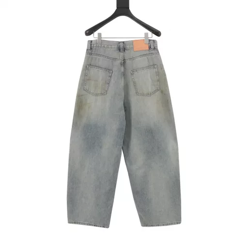 Acne Studios FW24 distressed dirty denim trousersThe same style as Ma Sichun's Acne mid-rise distressed mud-dyed jeans, classic five-pocket design, with a super loose silhouette, unisex