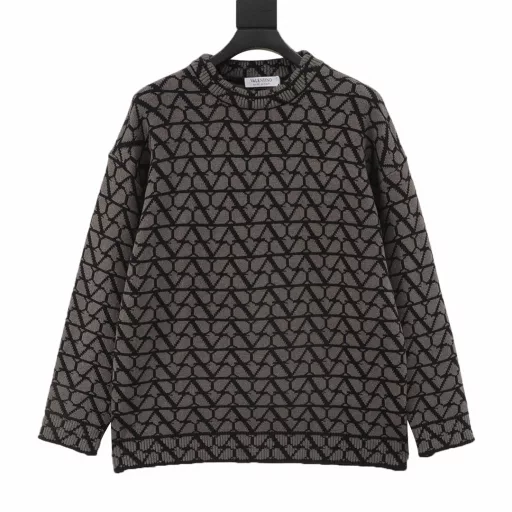 Valentino All Over V-Logo Jacquard Crewneck Sweater