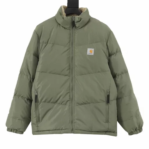 Carhartt WIP double-sided down jacket for men with classic LOGO logo, classic square logo on the chest, original custom fabric, very good effect on the body, super warm, fashionable and individual, super versatile and good-looking down jacket, very suitable for men and women, a must-have