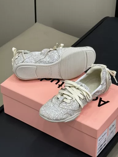 ACNE fw24 new arrival～acne super cute ballet shoes, sneaker style sole, super good feeling on the feet! Playful and age-reducing, relaxed feeling; full of fashion sense!Cowhide upper, washed denim upper